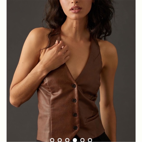 Anthropologie Avec Les Filles Faux Leather Vest - Picture 1 of 5